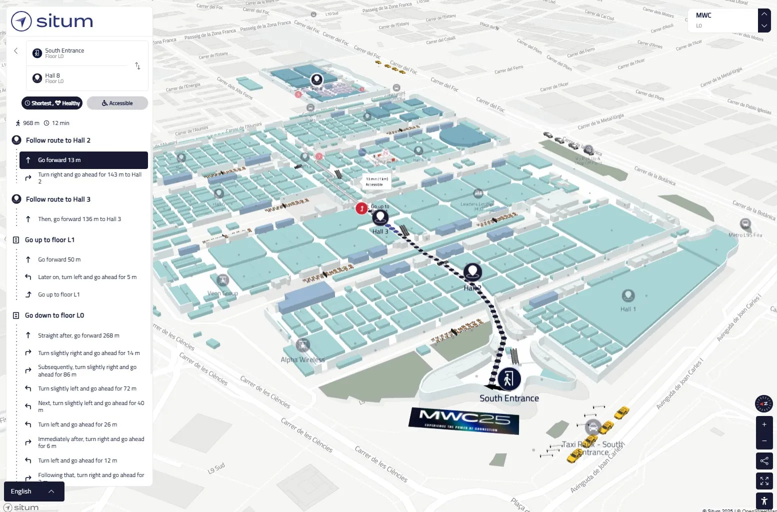 Situm 3D layer rendering of a multi-floor venue